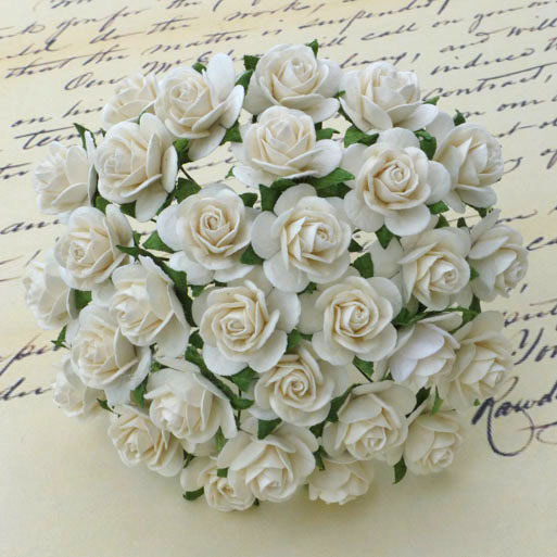 100 IVORY MULBERRY PAPER OPEN ROSES