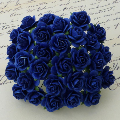100 ROYAL BLUE MULBERRY PAPER OPEN ROSES