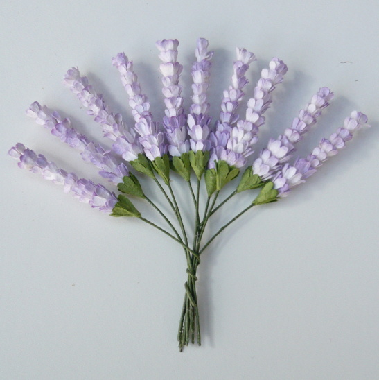 50 2-TONE LILAC MULBERRY PAPER HEATHER STEMS