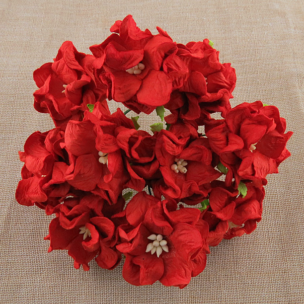 50 RED GARDENIA FLOWERS - Click Image to Close