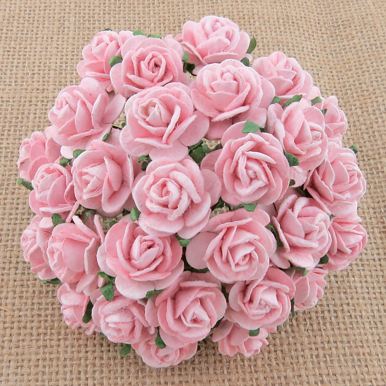 100 PALE PINK MULBERRY PAPER OPEN ROSES