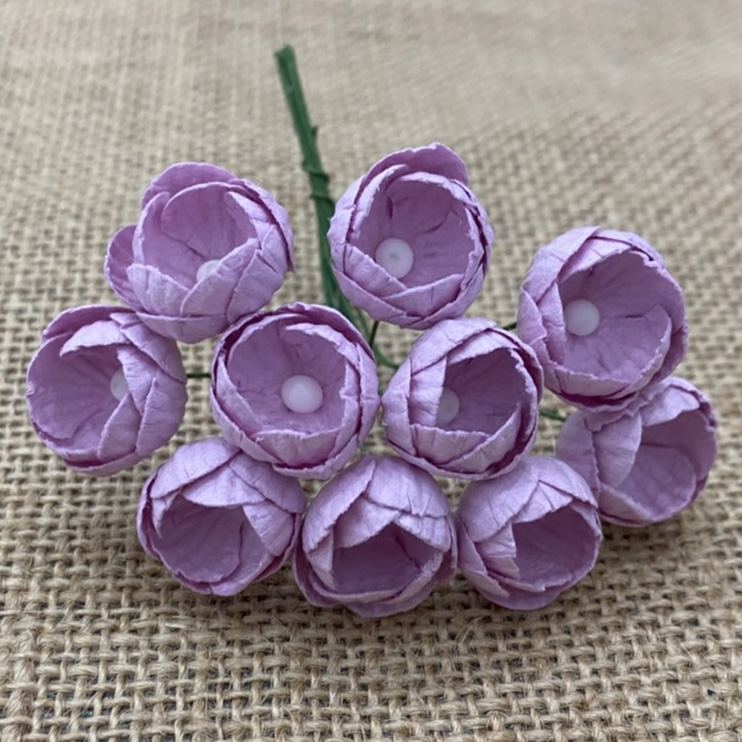 50 LILAC MULBERRY PAPER BUTTERCUPS - Click Image to Close