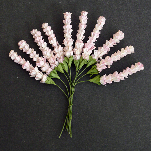 50 2-TONE BABY PINK MULBERRY PAPER HEATHER STEMS - Click Image to Close