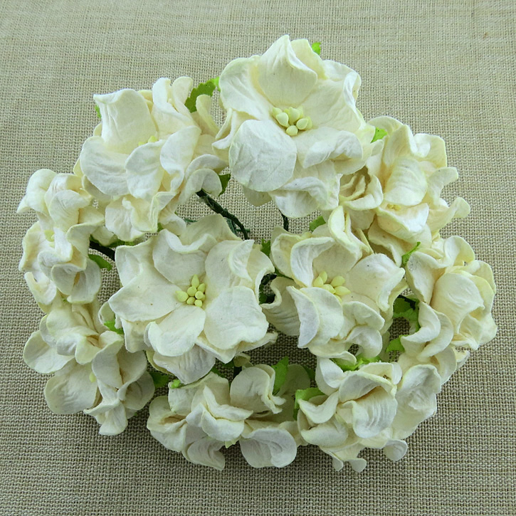 50 DEEP IVORY GARDENIA FLOWERS - Click Image to Close