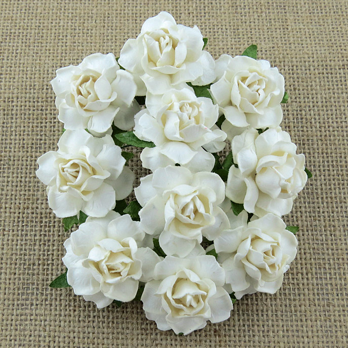 50 WHITE MULBERRY PAPER COTTAGE ROSES