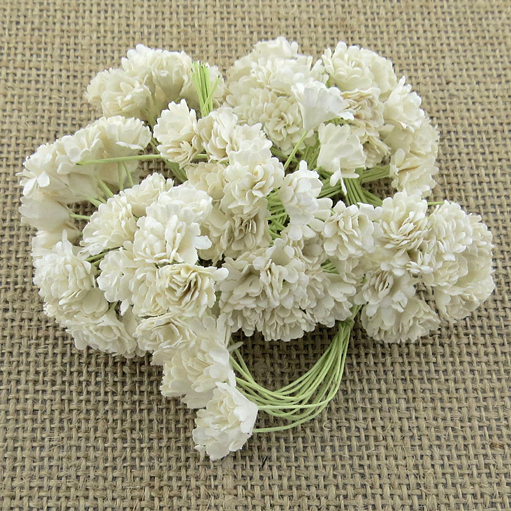 100 WHITE MULBERRY PAPER GYPSOPHILA FLOWERS