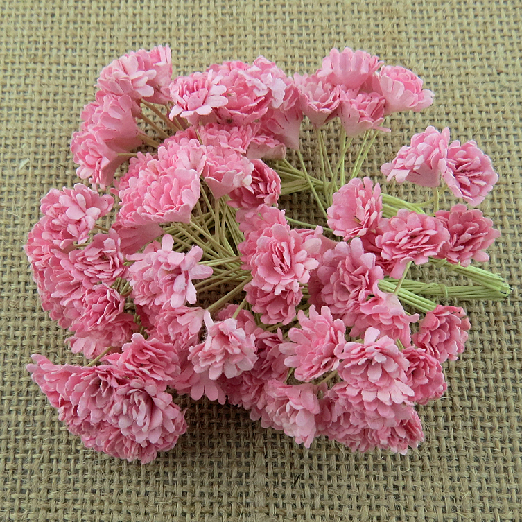 100 BABY PINK MULBERRY PAPER GYPSOPHILA FLOWERS - Click Image to Close