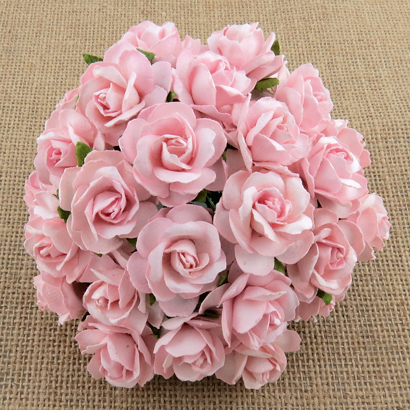 50 Mulberry Paper Ranunculus Buds in Bright Pink and White 