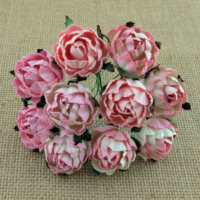 50 MIXED PINK PEONY MULBERRY PAPER FLOWERS