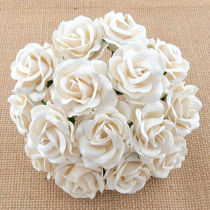 50 WHITE MULBERRY PAPER CHELSEA ROSES