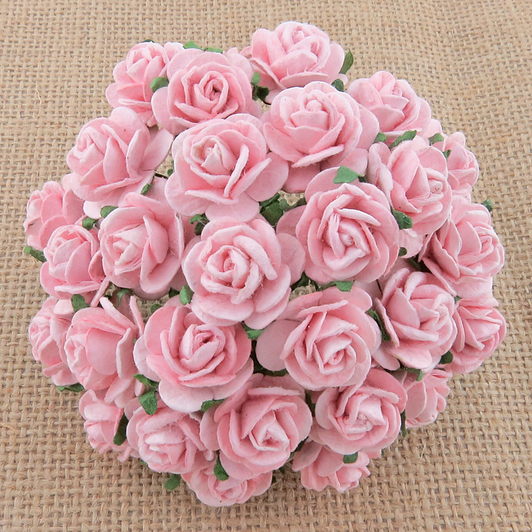 100 PALE PINK MULBERRY PAPER OPEN ROSES