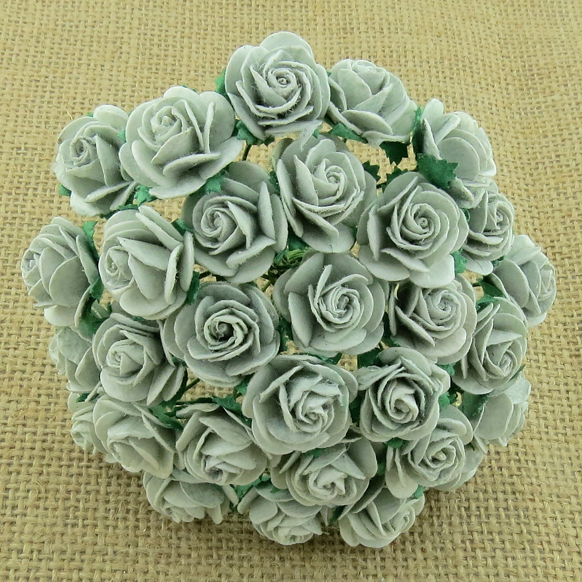 100 SILVER GREY MULBERRY PAPER OPEN ROSES - Click Image to Close