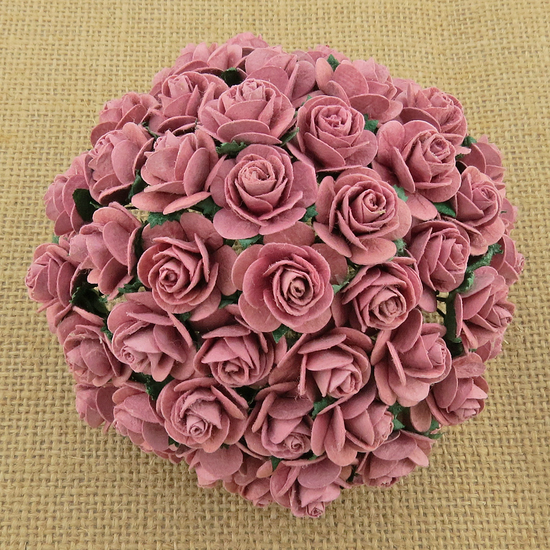 100 DUSKY PINK MULBERRY PAPER OPEN ROSES - Click Image to Close