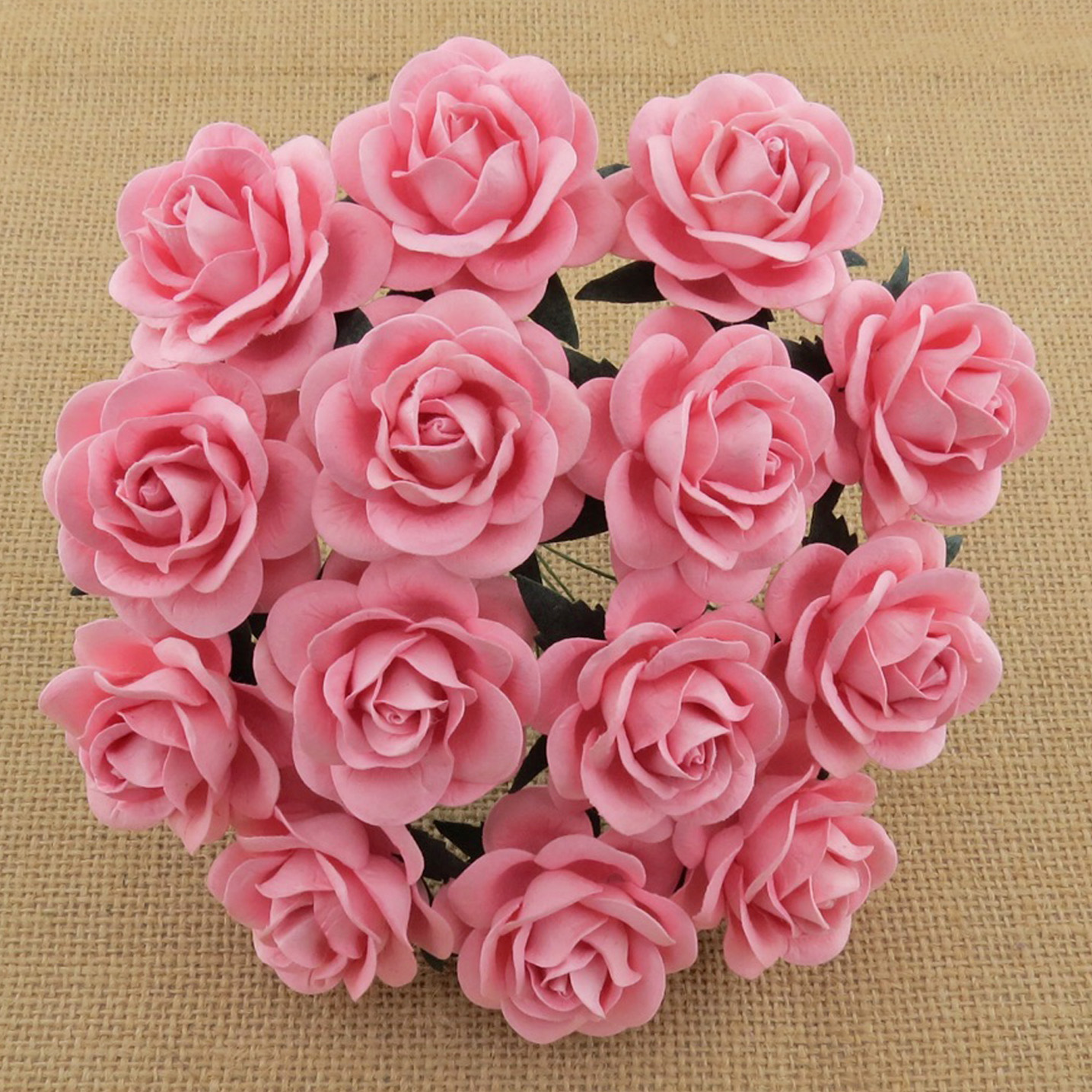 50 BABY PINK MULBERRY PAPER TRELLIS ROSES - Click Image to Close