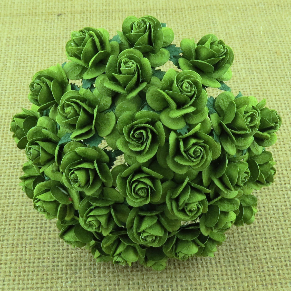 100 MINT GREEN MULBERRY PAPER OPEN ROSES - Click Image to Close