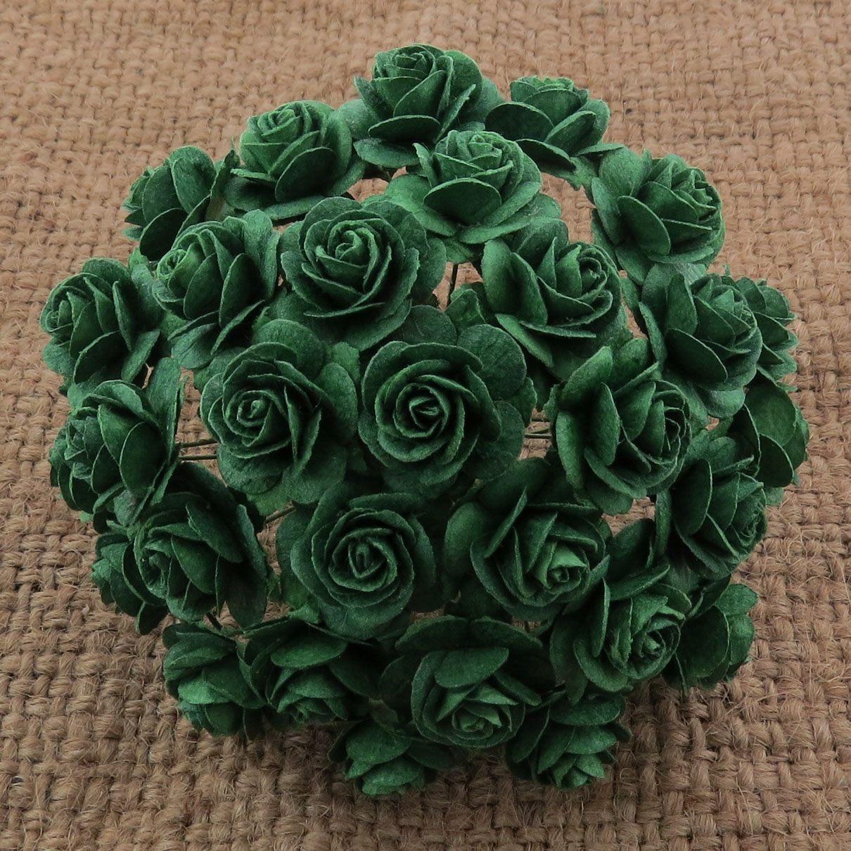 100 OLIVE GREEN MULBERRY PAPER OPEN ROSES - Click Image to Close