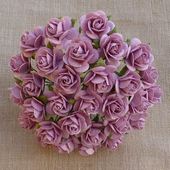 100 ROSE PINK MULBERRY PAPER OPEN ROSES - Click Image to Close