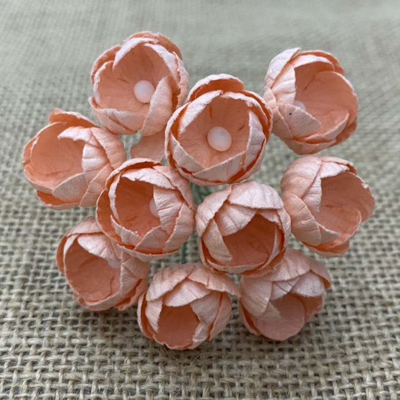 50 PEACH MULBERRY PAPER BUTTERCUPS