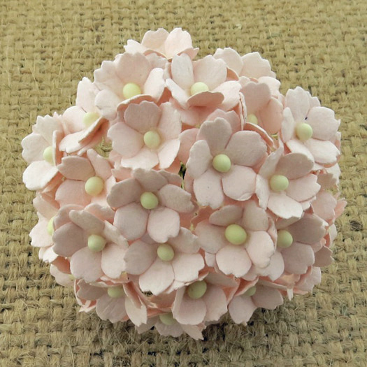 50 PINK MULBERRY PAPER BUTTERCUPS - Click Image to Close