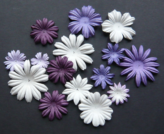 100 MIXED PURPLE/WHITE TONE BLOOM SET - Click Image to Close