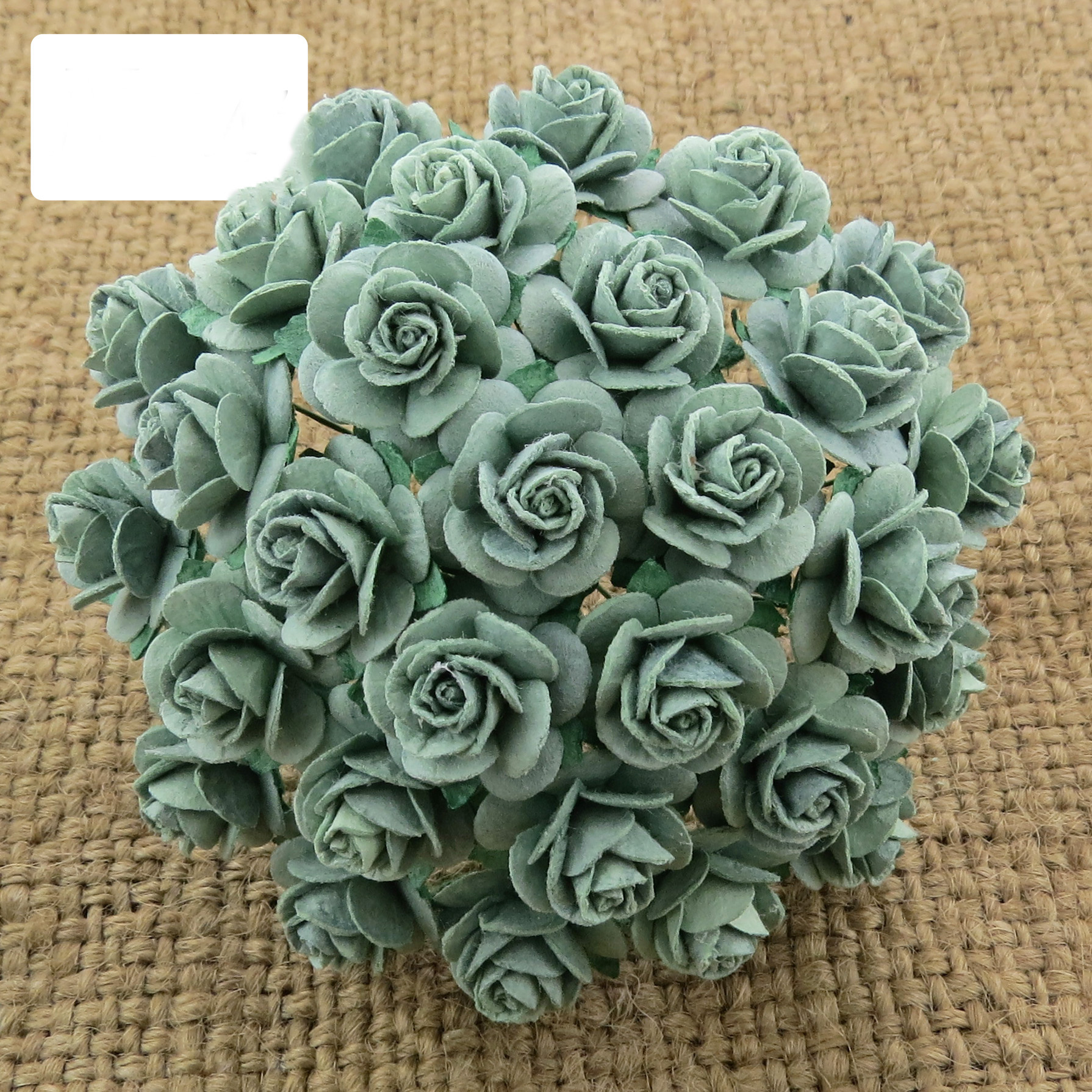 100 SAGE GREEN MULBERRY PAPER OPEN ROSES - Click Image to Close