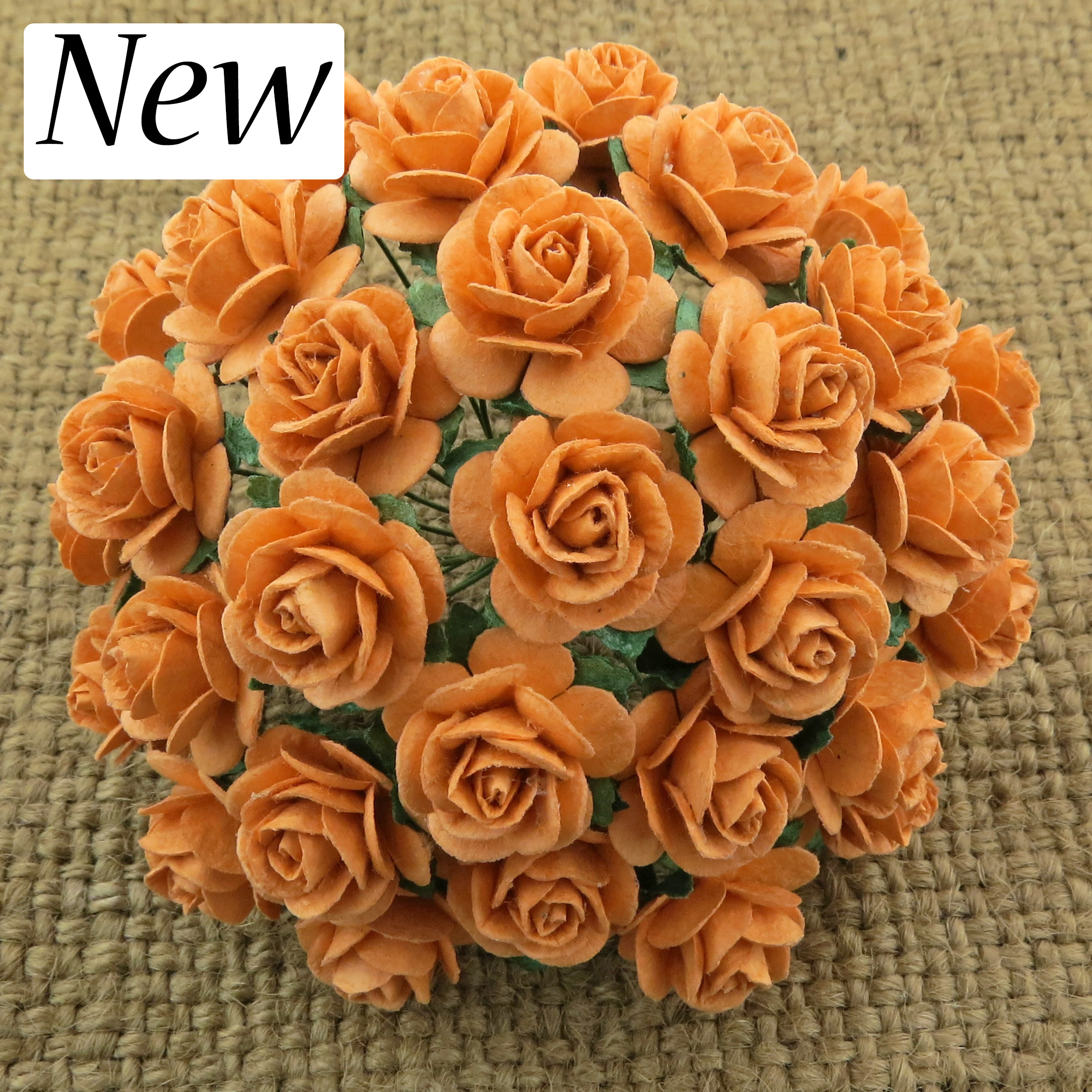 100 TANGERINE MULBERRY PAPER OPEN ROSES