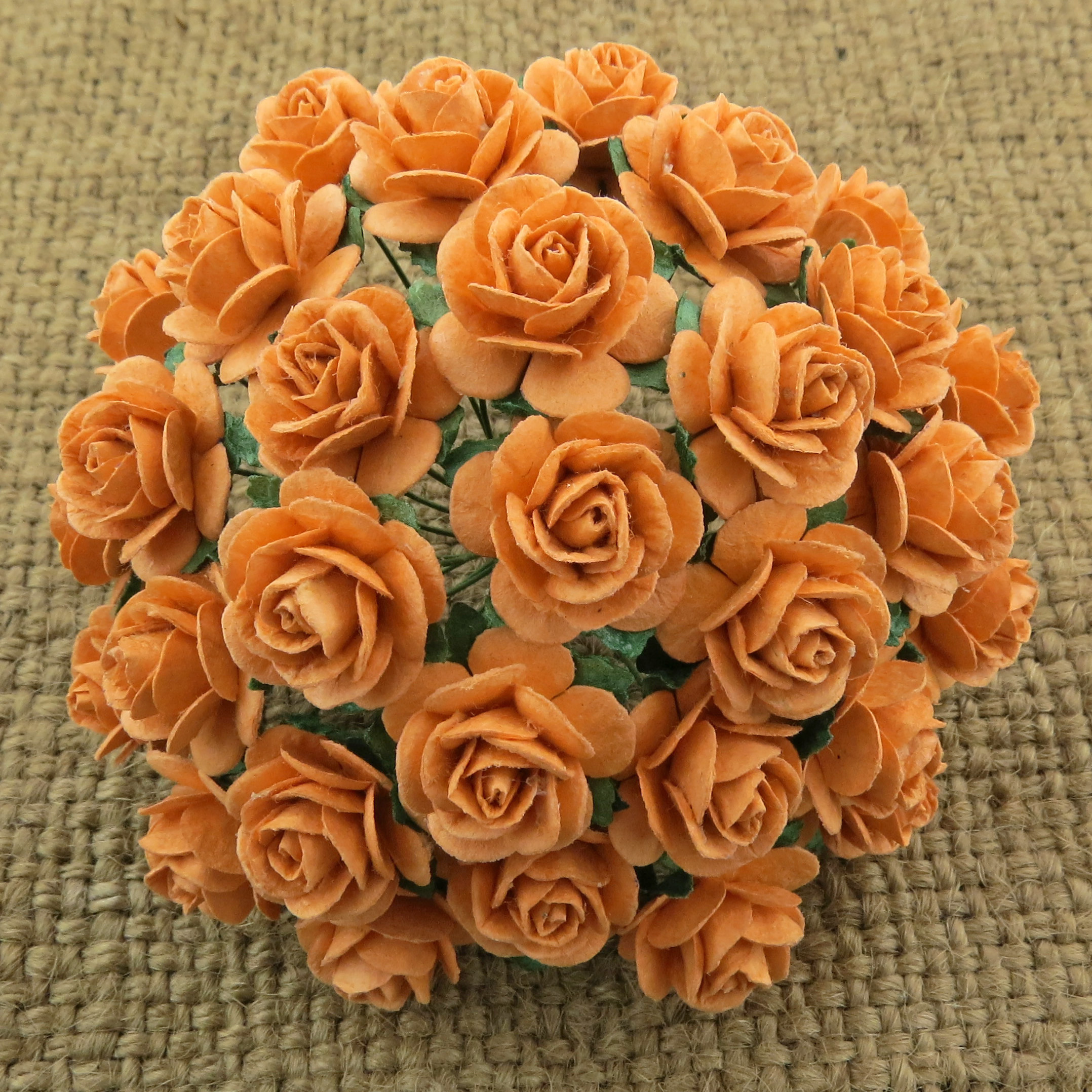 100 TANGERINE MULBERRY PAPER OPEN ROSES